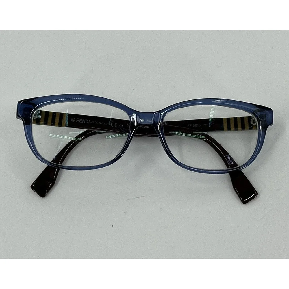 Fendi Italy Acetate Eyeglasses Frames Stripes On Temples 52-12-140